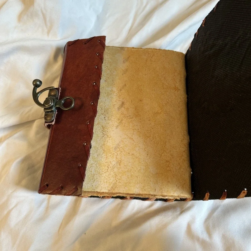 Hocus Pocus Leather Journal Spell Book 5x7 Lock Clasp